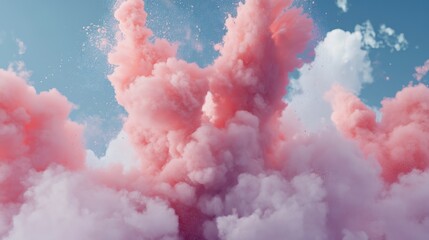 Powder explosion flying in various directions 