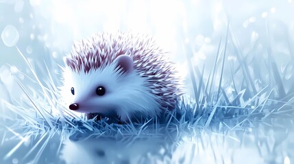 Obraz premium Hedgehog , a detailed wildlife-inspired background, style book illustration 