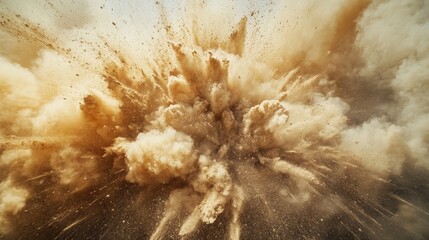 Powder explosion flying in various directions 