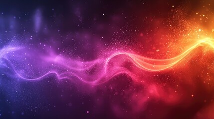 Obraz premium Abstract Colorful Wave Background: Vibrant Energy and Glowing Particles