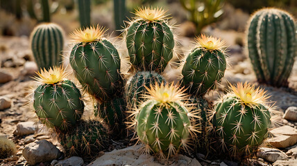 cactus with small pabble in desert

