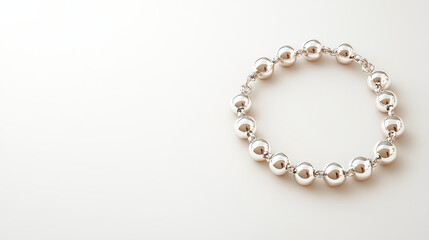 Fototapeta premium High resolution image of 3D silver anklet with shiny beads
