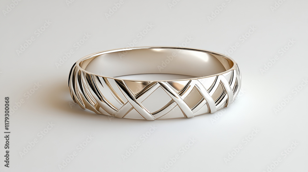 Poster high resolution image of 3d silver ring with intricate design