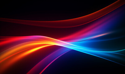A color light effect that comes out from the top down, a line light, a glow effect, a light effect, Black background.