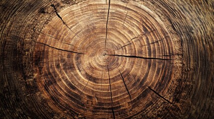 Fototapeta premium Detailed Close-Up of a Natural Wood Tree Stump Circular Pattern