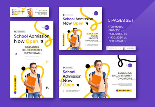 Education Web Banner Set Template