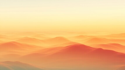 Obraz premium Beautiful sunset over rolling hills creates a serene landscape with warm colors and misty atmosphere. Generative AI