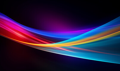 Obraz premium A color light effect that comes out from the top down, a line light, a glow effect, a light effect, Black background.