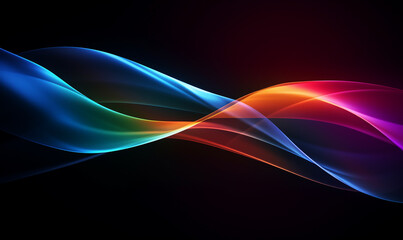 Obraz premium A color light effect that comes out from the top down, a line light, a glow effect, a light effect, Black background.