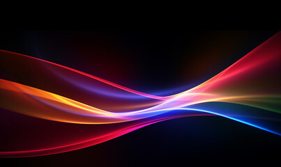 Naklejka premium A color light effect that comes out from the top down, a line light, a glow effect, a light effect, Black background.