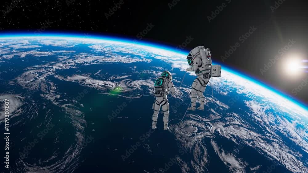 Poster exploration of advanced astronaut helmet technology showcasing innovative display features and desig