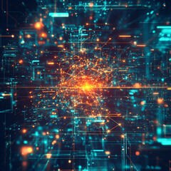 Digital Data Network, Digital Data Flow"
"High-Tech Network System"
"Data Connection Visual"
"Tech Network Innovation"
"Digital Connection Scene"
"Futuristic Data System"