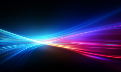 A color light effect that comes out from the top down, a line light, a glow effect, a light effect, Black background.