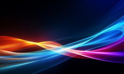 A color light effect that comes out from the top down, a line light, a glow effect, a light effect, Black background.