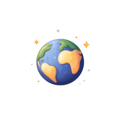 Naklejka premium Colorful illustration of Earth symbolizing global awareness and environmental care., isolated on a transparent background.