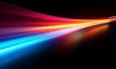 A color light effect that comes out from the top down, a line light, a glow effect, a light effect, Black background.