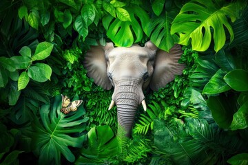 World wildlife day, Diversity of Wild animals and Natural botanical, Environment conservation, National park, Sustainable of Ecology concept, Think green nature, Save the planet and Eco friendly. 