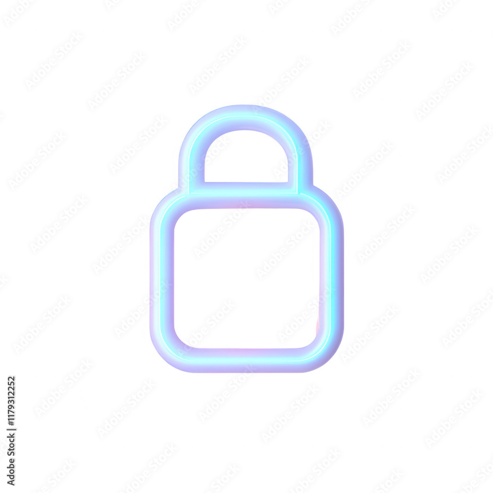 Poster digital lock icon in a modern and vibrant style, symbolizing security and protection., isolated on a