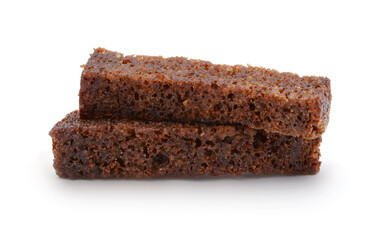 Rye crackers with spices isolated..