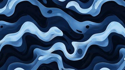 Abstract Blue Wave Pattern Design Background