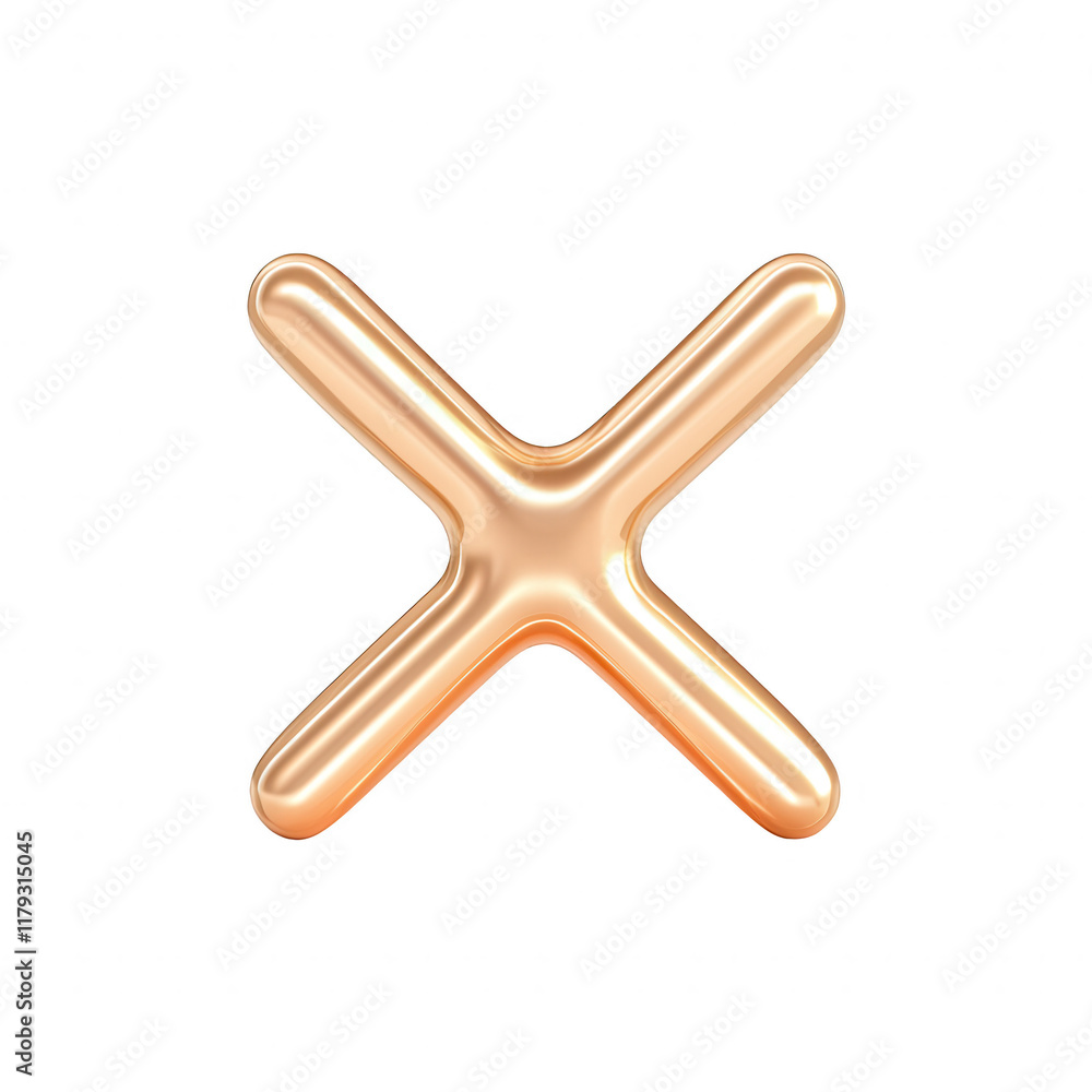 Poster stylish golden cross symbol on a clean background for modern designs and graphics., isolated on a tr
