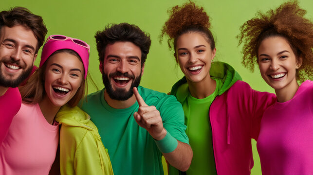 Group of happy sporters smiling and having fun together