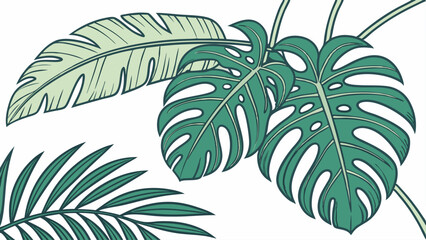 Colorful Tropical Leaves Design for Tropical-Themed Products