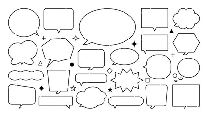 Fototapeta premium ポップでシンプルな吹き出しセット ホワイト