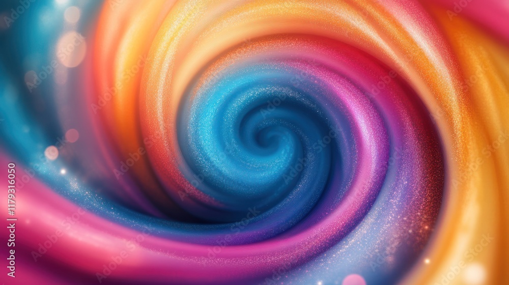 Poster colorful swirl of vibrant hues creating a mesmerizing abstract pattern in bright shades. generative 