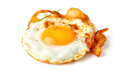 Delicious Fried Egg Dish - White Background
