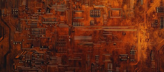 Obraz premium Abstract rusty circuit board texture.