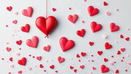 Romantic background with hearts.