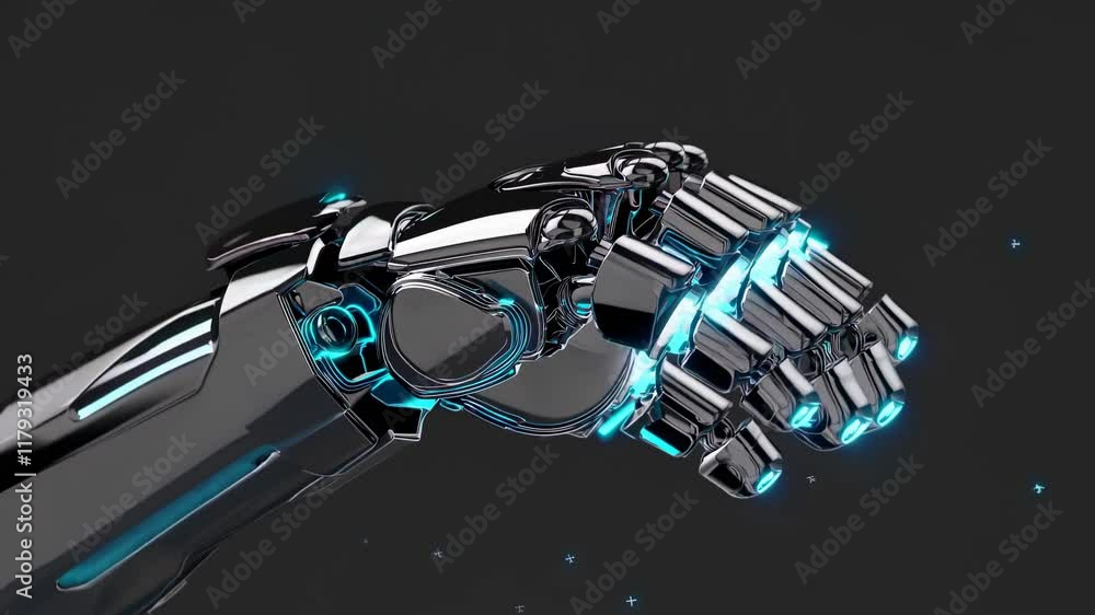 Poster exploring the advancements in robotic hand technology and its potential applications in various fiel