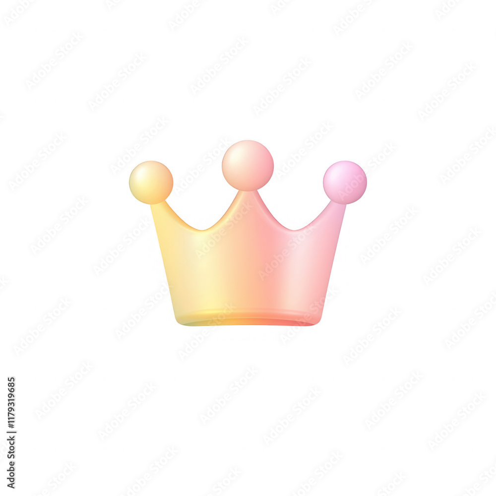 Poster a colorful and elegant crown icon design suitable for various creative projects., isolated on a tran