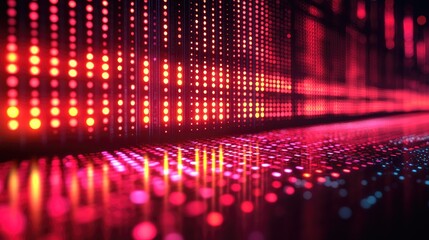Abstract Digital Art: Futuristic Technology Background with Neon Lights and Glowing Network Connections.  A vibrant, modern design perfect for tech, innovation, and cyberpunk themes.