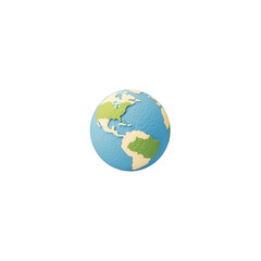 Fototapeta premium A colorful globe highlighting the continents and oceans of the Earth., isolated on a transparent background.