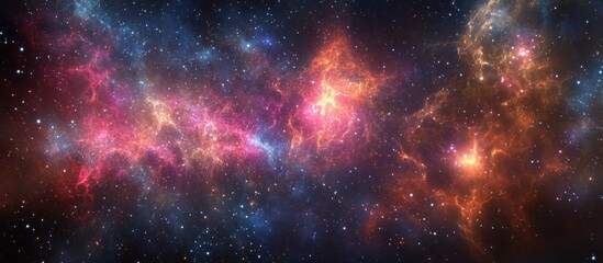 Fototapeta premium Cosmic Nebula Vibrant clouds of gas and dust in space.