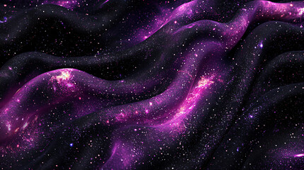 Obraz premium Cosmic Nebula Draped Fabric, Purple Galaxy Textile