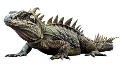 Obraz premium Tuatara Isolated on Transparent Background for Educational and Creative Uses