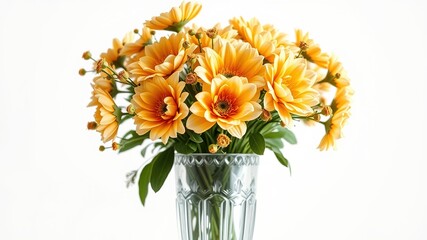 Fototapeta premium Elegant Gold Bouquet in Crystal Vase