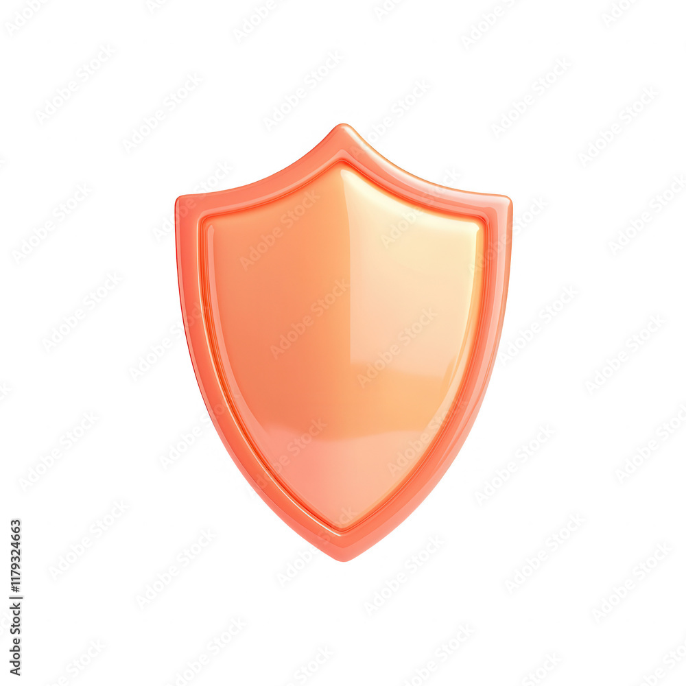 Poster a shiny, modern shield icon representing protection and security concepts., isolated on a transparen