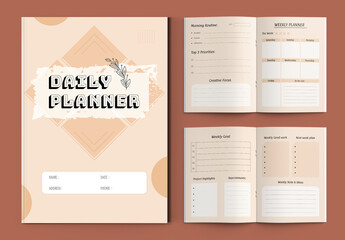 Daily Notebook Planner Layout Design Template