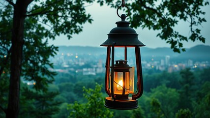 Enchanting Lantern Forest Cityscape
