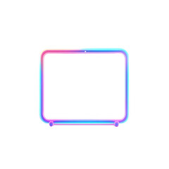 Fototapeta premium A vibrant neon light frame design for modern digital displays and creative projects., isolated on a transparent background.