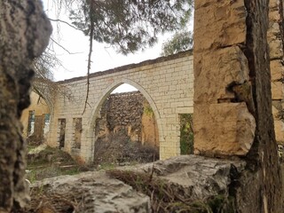 Ruins of an old house . 