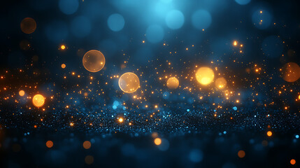 Abstract blurred background with glowing lights and sparkling particles creating a dreamy effect suitable for various creative projects and visual presentations