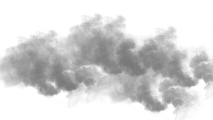 Dust and smoke explosion realistic on transparent background