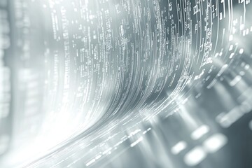Abstract digital data stream, flowing code, binary code, technological background.