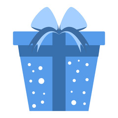 blue gift box with ribbon