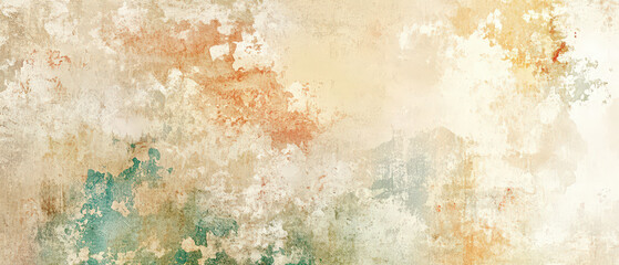 Obraz premium A painting of a cloudy sky with a splash of green and orange